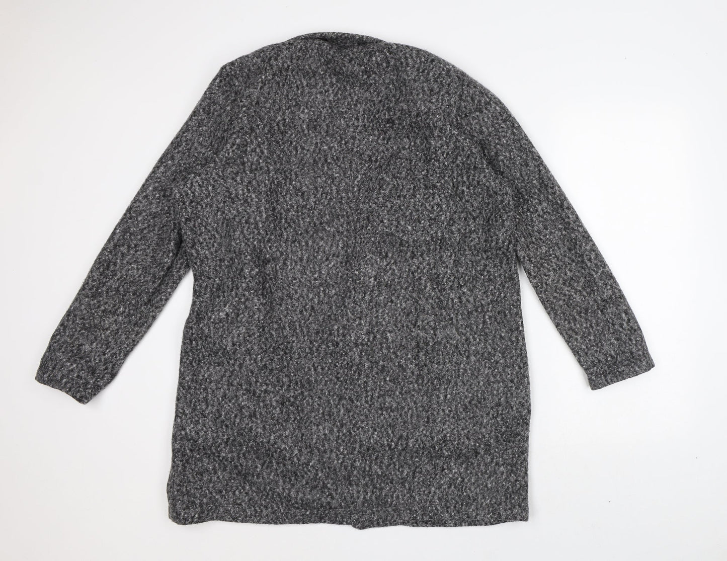 F&F Womens Grey Geometric Overcoat Jacket Size 16