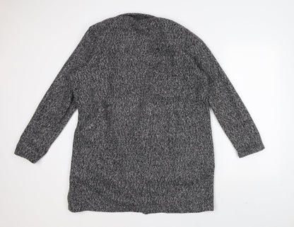 F&F Womens Grey Geometric Overcoat Jacket Size 16