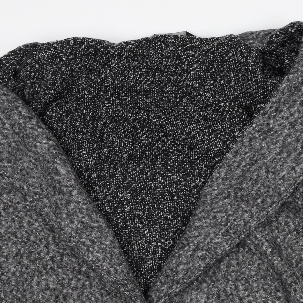 F&F Womens Grey Geometric Overcoat Jacket Size 16