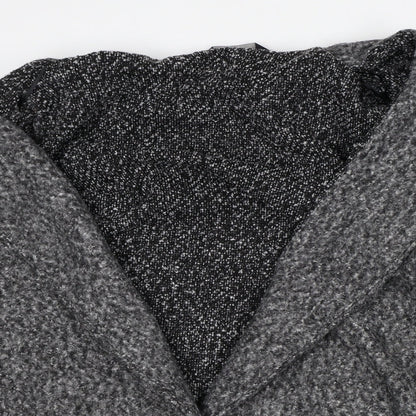 F&F Womens Grey Geometric Overcoat Jacket Size 16