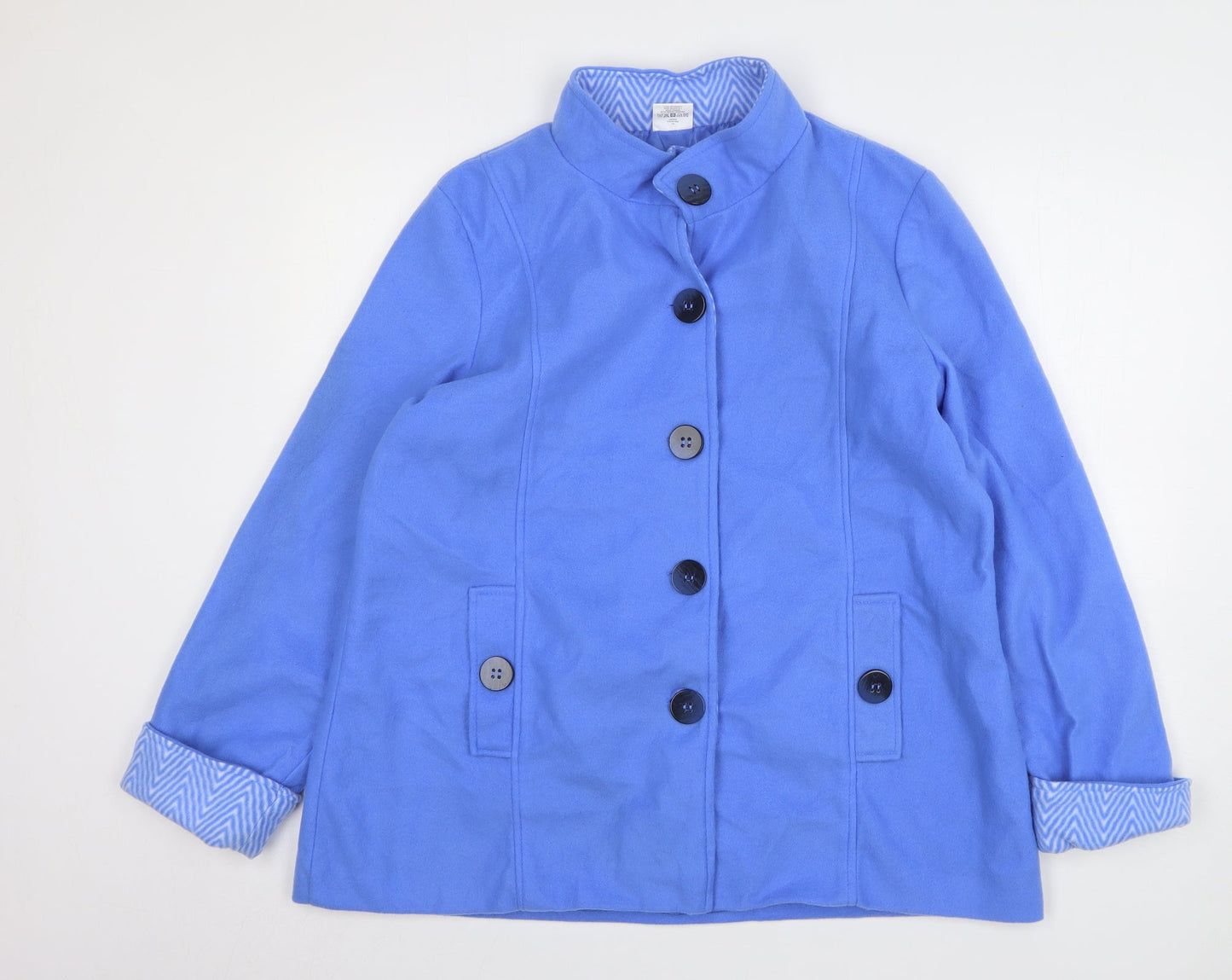 Womens UK Size M Anne De Lancay Blue Overcoat