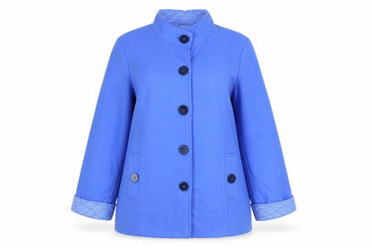 Womens UK Size M Anne De Lancay Blue Overcoat