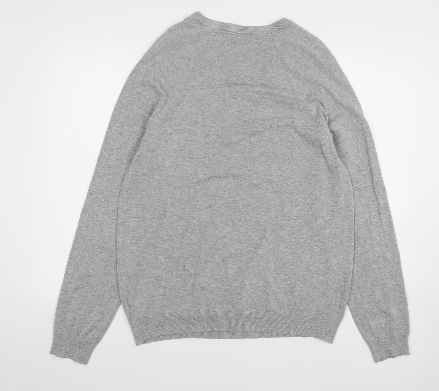 Very Mens Grey V-Neck Viscose Pullover Jumper Size L