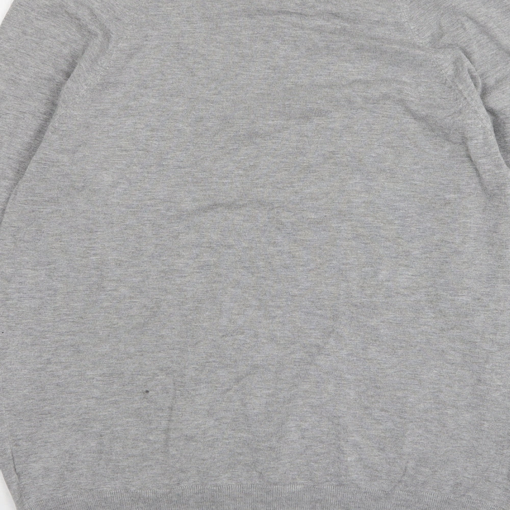 Very Mens Grey V-Neck Viscose Pullover Jumper Size L