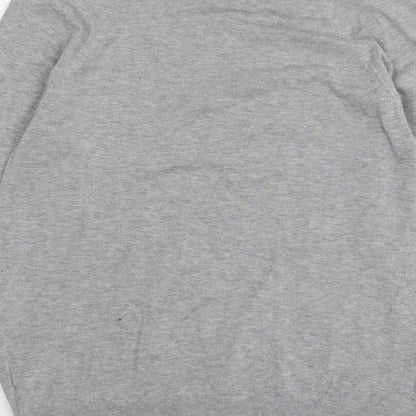Very Mens Grey V-Neck Viscose Pullover Jumper Size L