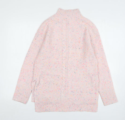 Khost Womens Pink High Neck Acrylic Pullover Jumper Size 8