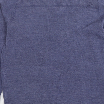 Red Herring Mens Blue V-Neck Acrylic Pullover Jumper Size S