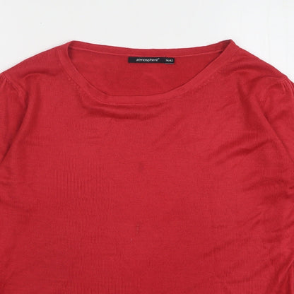 Womens UK Size 14 Atmosphere Red Pullover Jumper