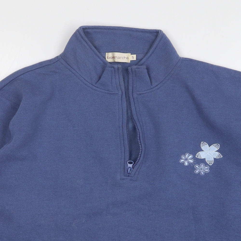 Bonmarché Womens Blue Polyester Pullover Sweatshirt Size S