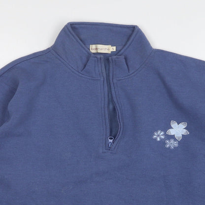 Bonmarché Womens Blue Polyester Pullover Sweatshirt Size S