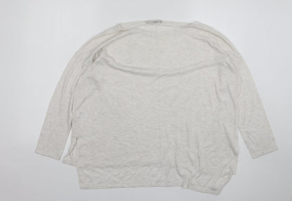 George Womens Beige Round Neck Polyester Pullover Jumper Size 10