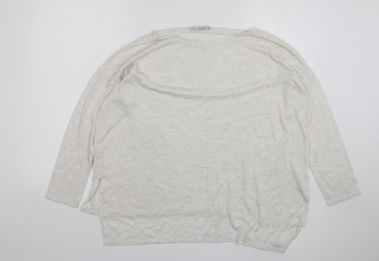 George Womens Beige Round Neck Polyester Pullover Jumper Size 10