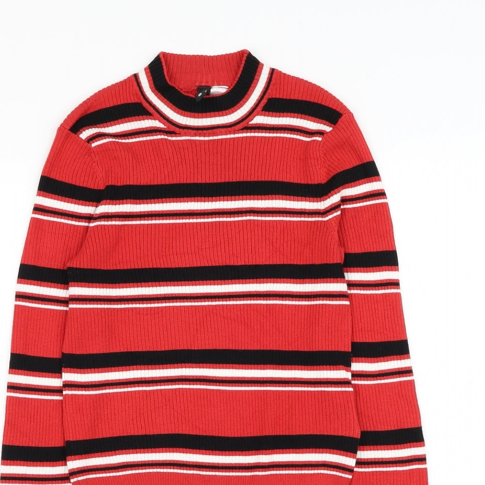 Womens UK Size S Divided by H&M Red Pullover Jumper