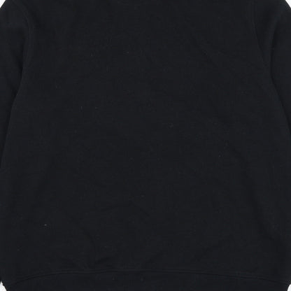 Morley Mens Black Mock Neck Cotton Henley Jumper Size L