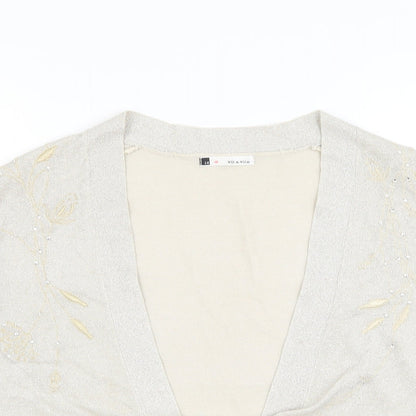 Womens UK Size 14 Viz A Viz Gold Cardigan Jumper