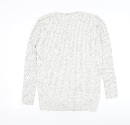 Preworn Mens White Round Neck Polyester Jumper Size M