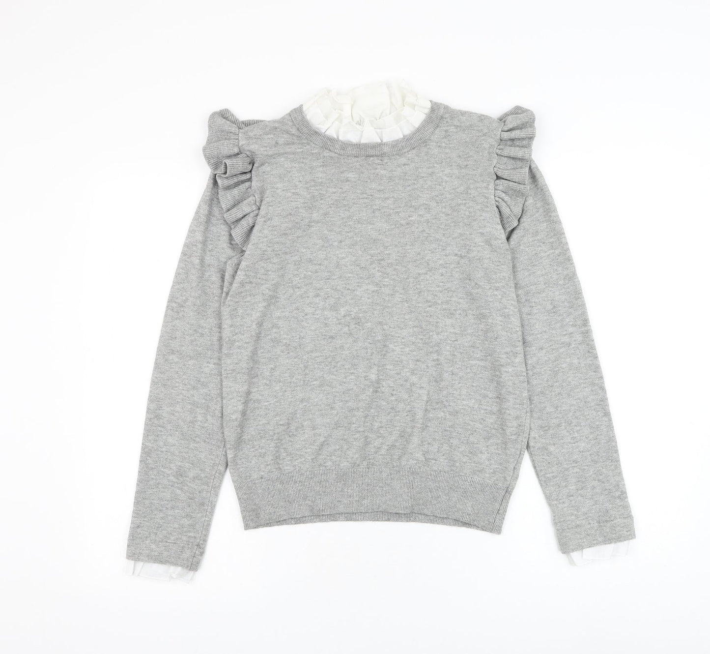 Womens UK Size M QED London Grey Pullover Jumper