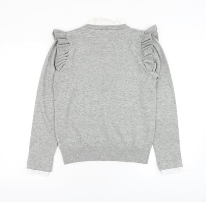 Womens UK Size M QED London Grey Pullover Jumper