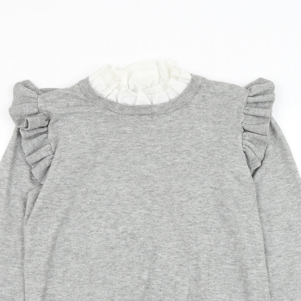 Womens UK Size M QED London Grey Pullover Jumper
