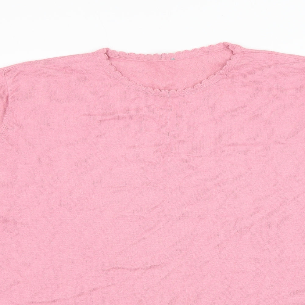 Womens UK Size L Preworn Pink Pullover Jumper