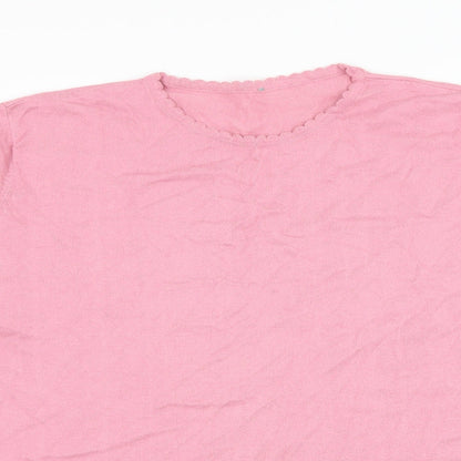 Womens UK Size L Preworn Pink Pullover Jumper