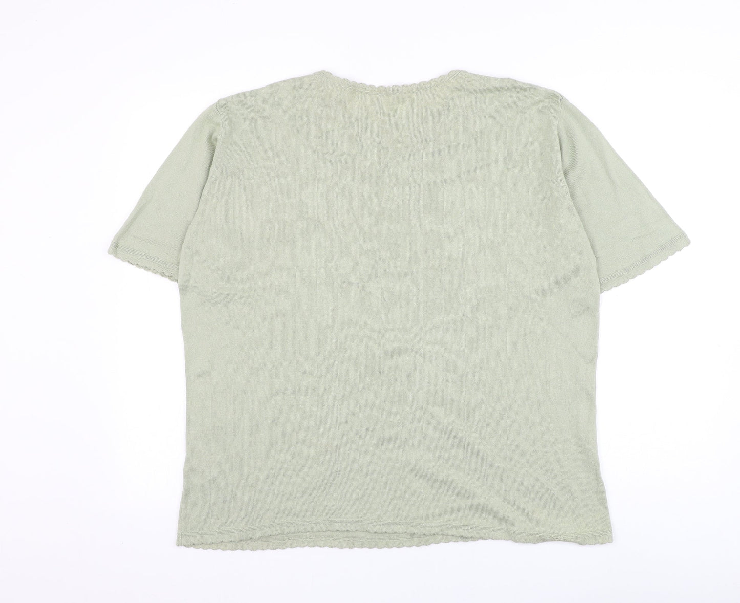 Womens UK Size L Preworn Green Pullover Jumper