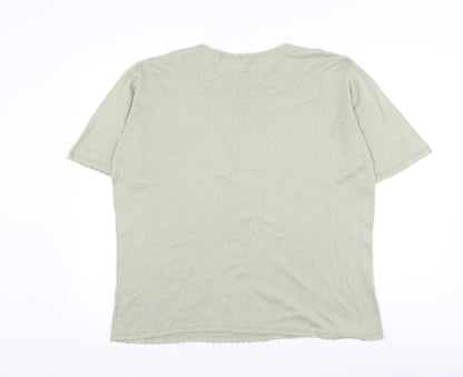 Womens UK Size L Preworn Green Pullover Jumper
