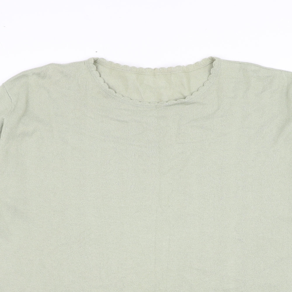 Womens UK Size L Preworn Green Pullover Jumper