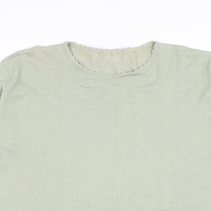 Womens UK Size L Preworn Green Pullover Jumper