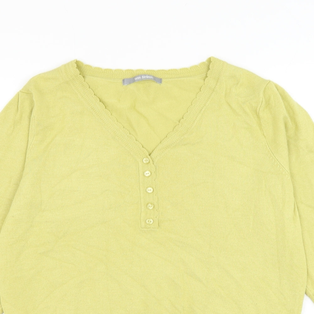 Womens UK Size 14 Marks and Spencer Green Pullover Jumper