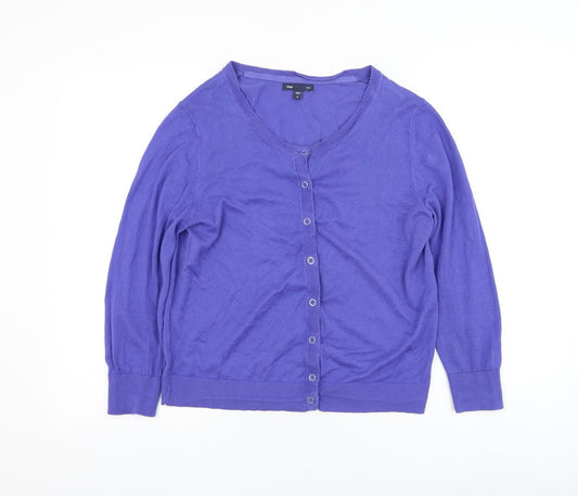 Gap Womens Blue Round Neck Cotton Jumper Size M