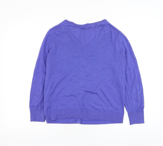 Gap Womens Blue Round Neck Cotton Jumper Size M