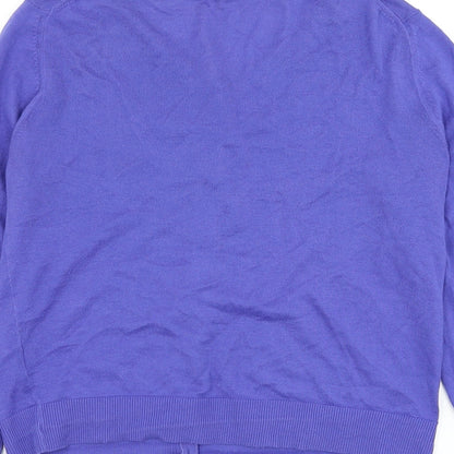 Gap Womens Blue Round Neck Cotton Jumper Size M