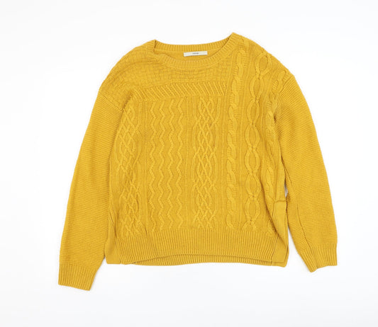 George Womens Yellow Round Neck Polyester Pullover Jumper Size M