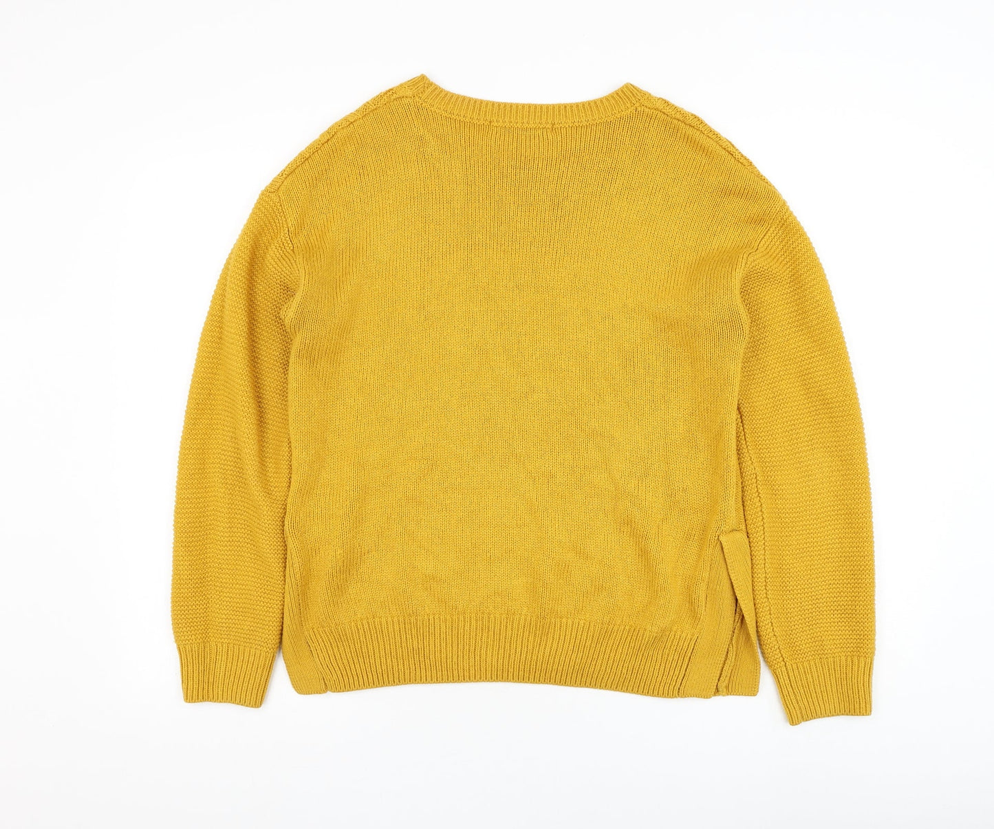 George Womens Yellow Round Neck Polyester Pullover Jumper Size M