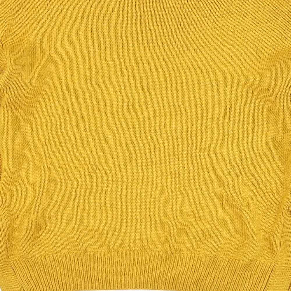 George Womens Yellow Round Neck Polyester Pullover Jumper Size M