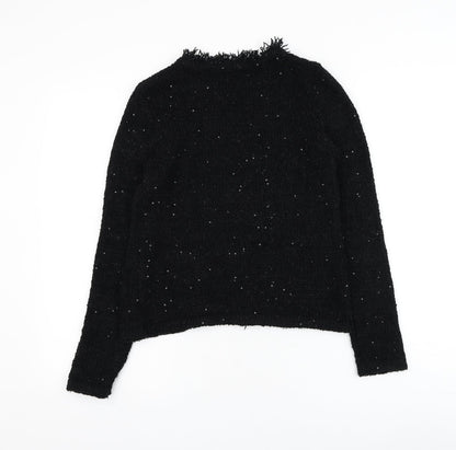 Womens UK Size 4 Preworn Black Cardigan Jumper