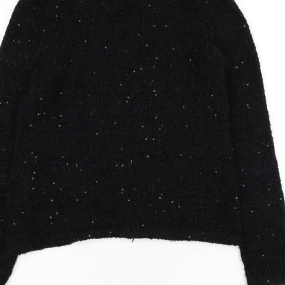 Womens UK Size 4 Preworn Black Cardigan Jumper