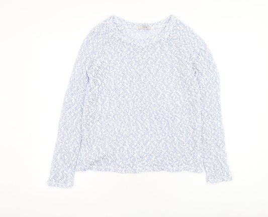 George Womens Blue Round Neck Polyester Pullover Jumper Size 10