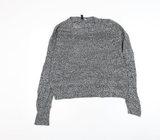 Divided by H&M Womens Black Round Neck Acrylic Pullover Jumper Size S