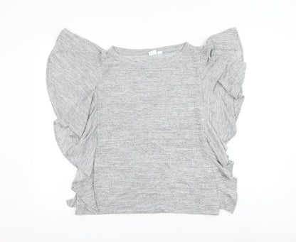 Gap Womens Grey Round Neck Polyester Pullover Jumper Size S