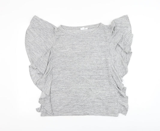 Gap Womens Grey Round Neck Polyester Pullover Jumper Size S