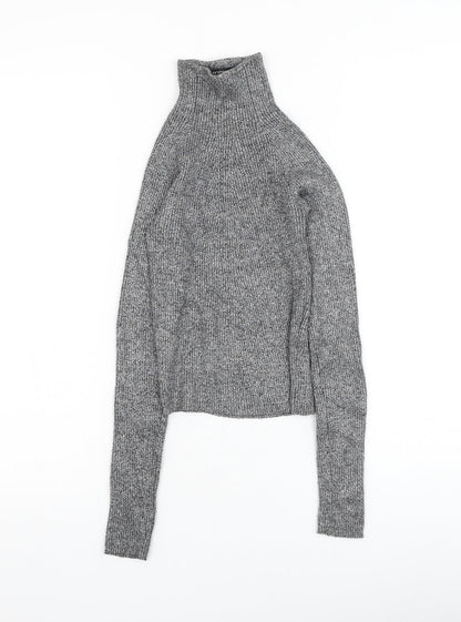 Womens UK Size XS Bershka Grey Pullover Jumper