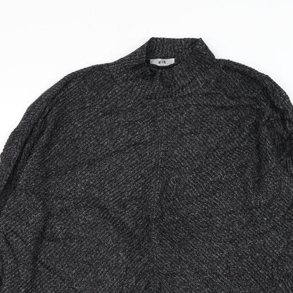 F&F Womens Black Mock Neck Viscose Pullover Jumper Size XS