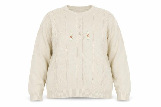 Womens UK Size M Merry Gold Beige Pullover Jumper