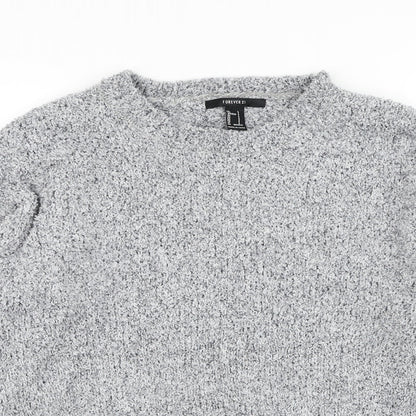FOREVER 21 Womens Grey Round Neck Polyester Pullover Jumper Size S