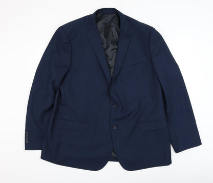 George Mens Blue Polyester Jacket Suit Jacket Size 46