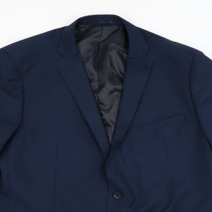 George Mens Blue Polyester Jacket Suit Jacket Size 46
