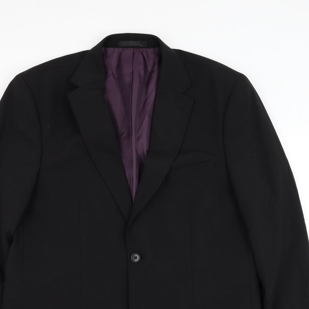 Mens UK Size 40 Greenwoods Regular Black Suit Jacket