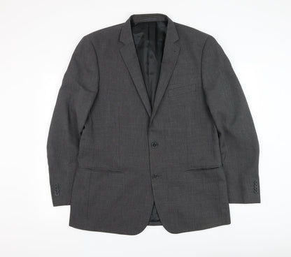 F&F Mens Grey Polyester Jacket Suit Jacket Size 44